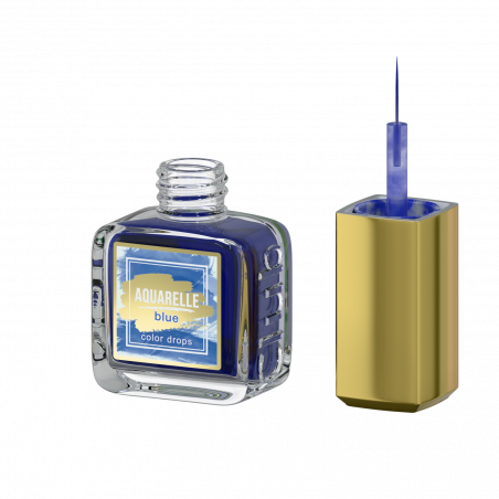Светло синие акварельные капли для дизайна ногтей AQ-16 Blue