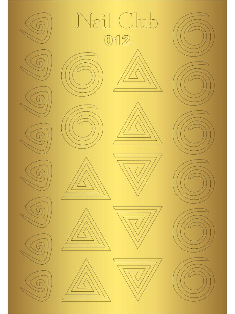 Купить металлизированный стикер для дизайна ногтей GOLDEN 012