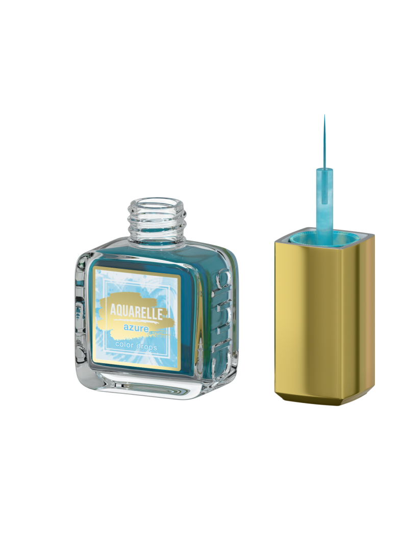 Лазурные акварельные капли для создания дизайна AQ-17 Azure