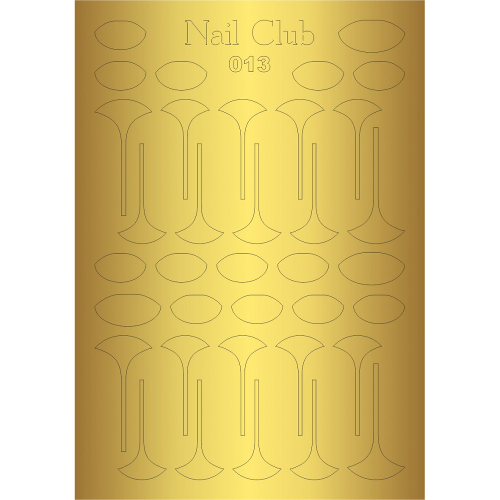 Металлизированный стикер для дизайна ногтей GOLDEN 013