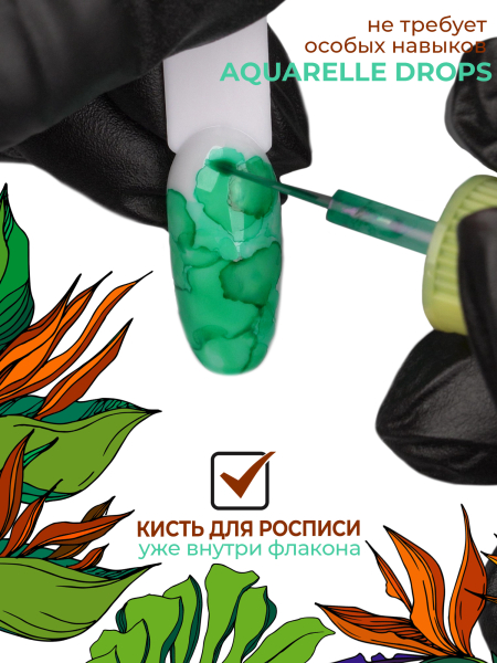 Бирюзовые акварельные капли для дизайна AQ-18 Turquoise