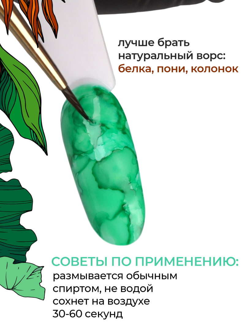 Бирюзовые акварельные капли для дизайна AQ-18 Turquoise