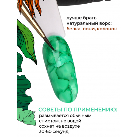 Бирюзовые акварельные капли для дизайна AQ-18 Turquoise