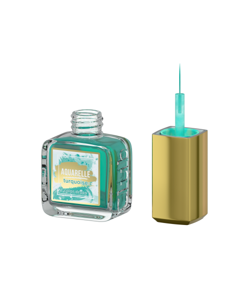 Бирюзовые акварельные капли для дизайна AQ-18 Turquoise
