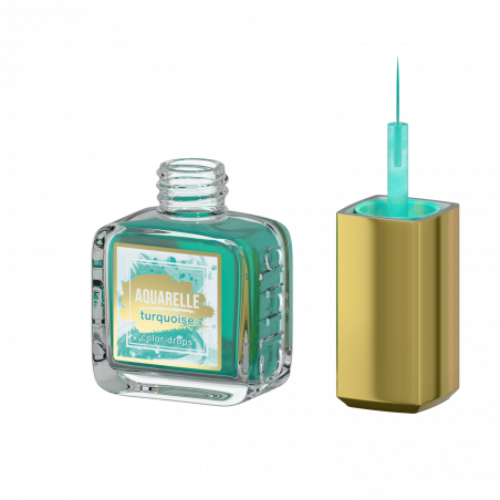 Бирюзовые акварельные капли для дизайна AQ-18 Turquoise