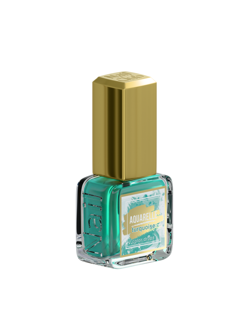 Бирюзовые акварельные капли для дизайна AQ-18 Turquoise