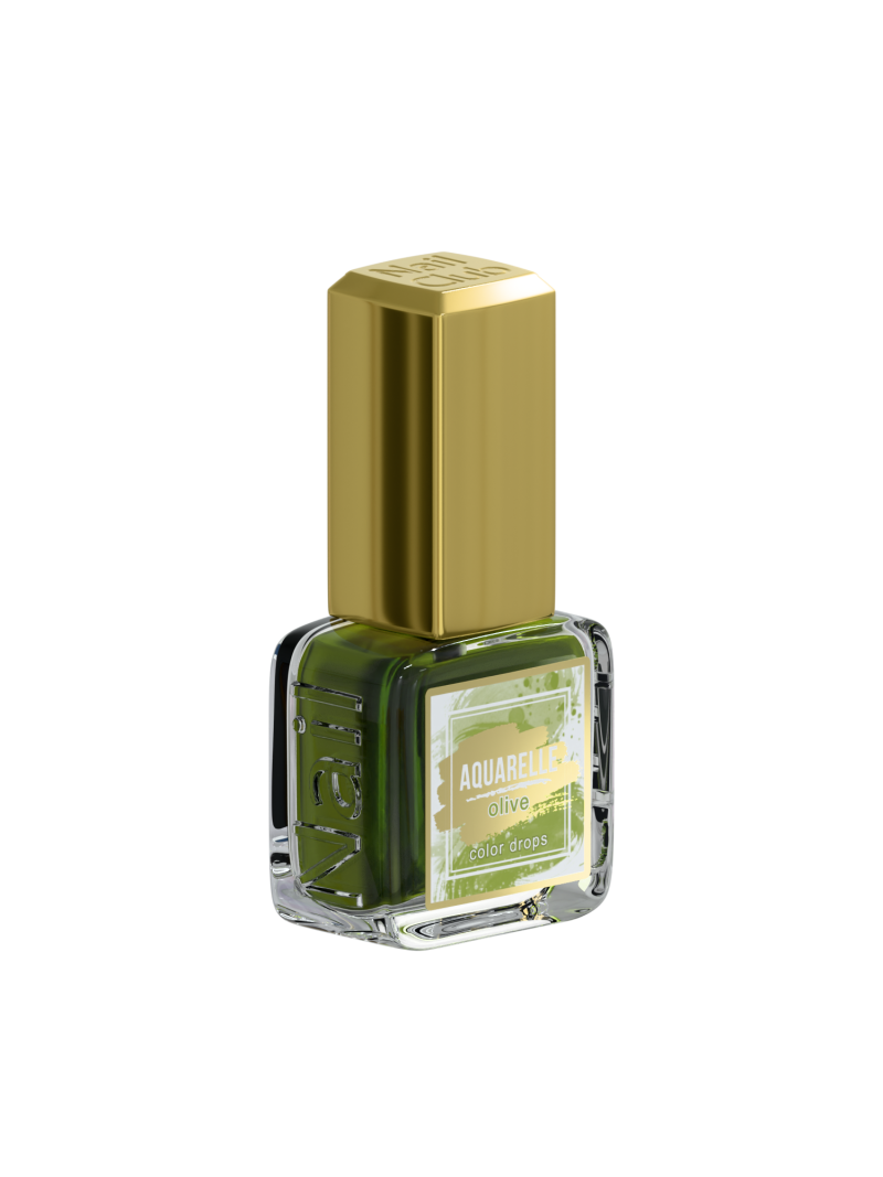 Оливковые акварельные капли для создания дизайна AQ-19 Olive