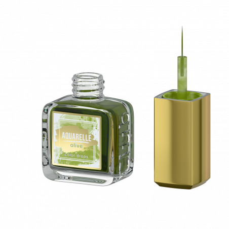 Оливковые акварельные капли для создания дизайна AQ-19 Olive