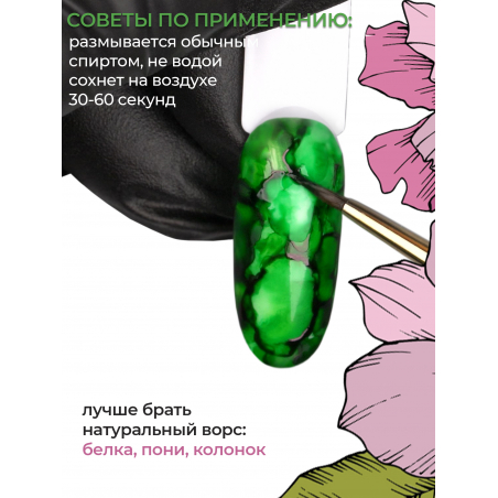 Зелёные акварельные капли для создания дизайна AQ-20 Green