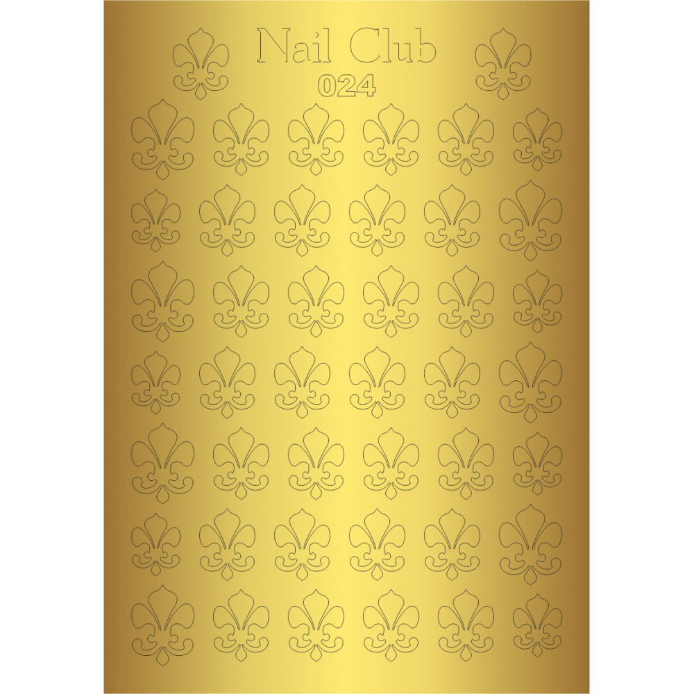 Металлизированный стикер для дизайна ногтей GOLDEN 024