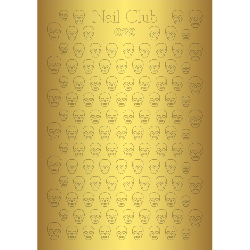 Металлизированный стикер для дизайна ногтей GOLDEN 028