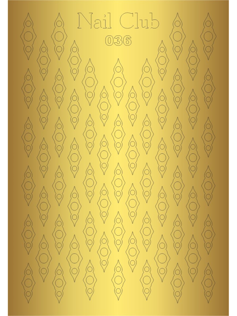 Купить металлизированный стикер для дизайна ногтей GOLDEN 036