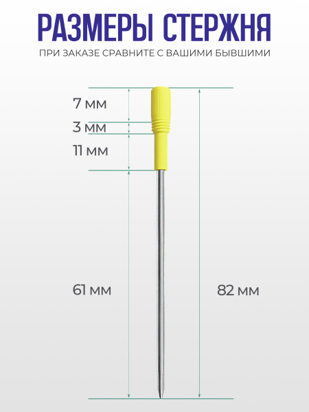 Купить сменный стержень синего цвета для ручки с кристаллом 5 шт в уп